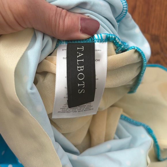 Talbots MIRACLESUIT® RIVIERA DOT RUFFLE TANKINI TOP SIZE 10 - Picture 3 of 5